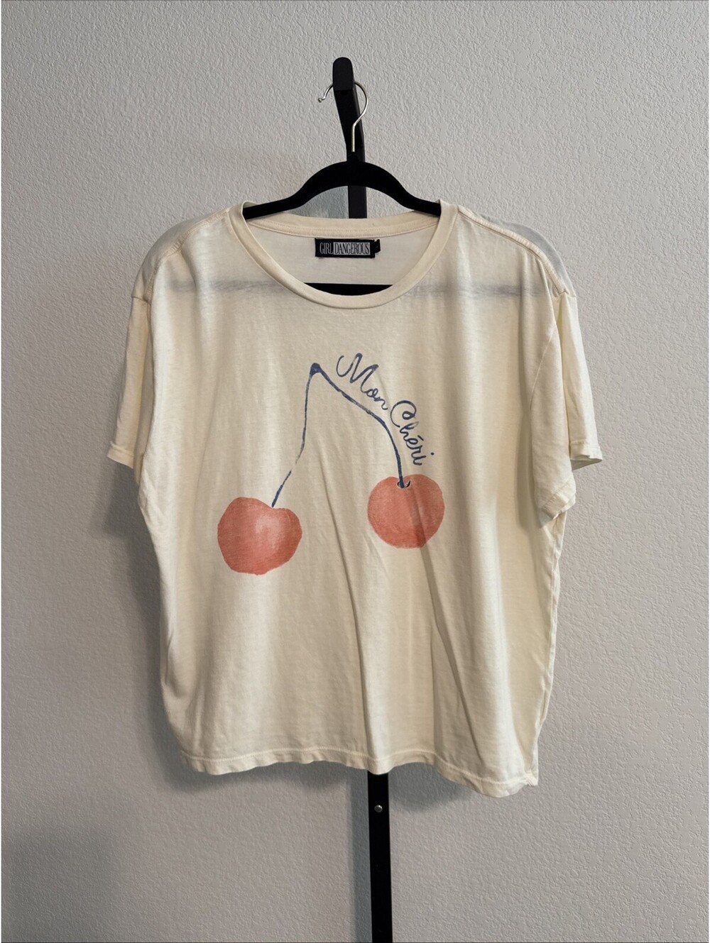 Girl Dangerous Short Sleeve Cherry 100% Cotton T-Shirt - Large